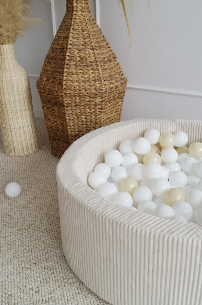 Suchý bazének pro děti s míčky, manžestr - béžová