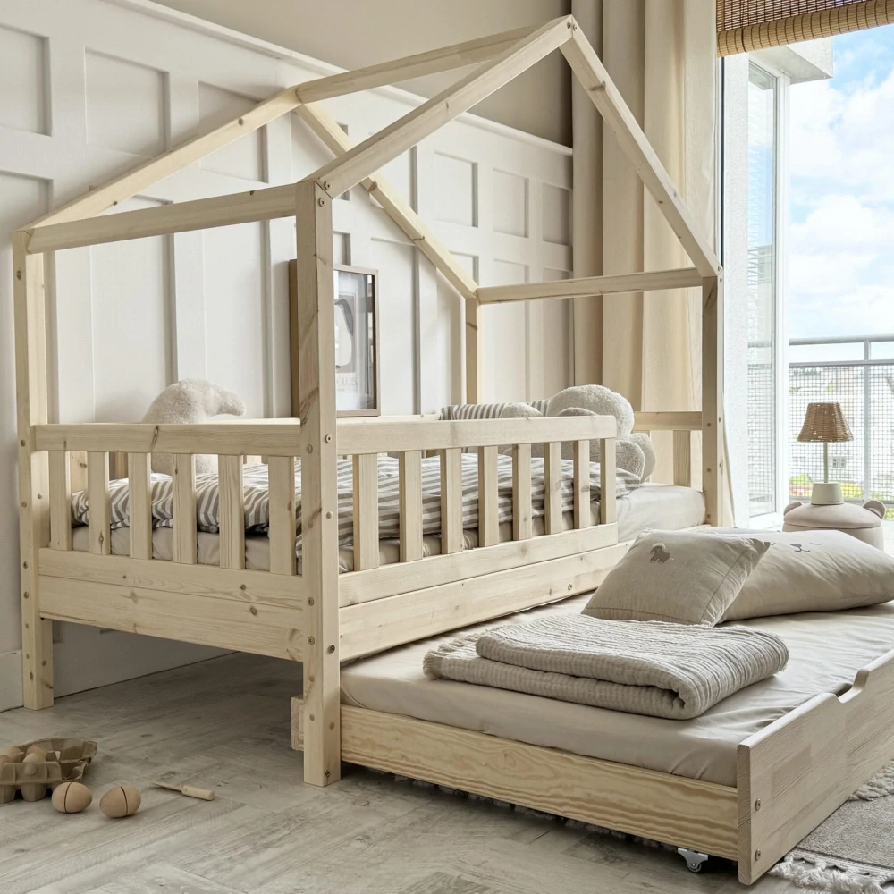 Dětská Postel Domeček Gabby PLUS Sleep - natural, přistýlka
