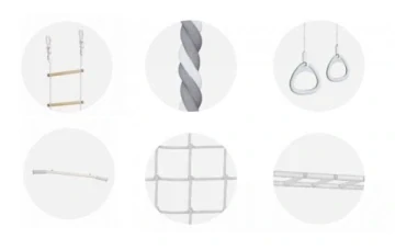 Žebřiny kovové set SMART PLUS - modro-žlutá