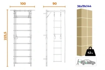 Žebřiny kovové set TRICK - černá
