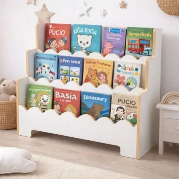 Dětská knihovna Montessori – 83 cm, kaštanová
