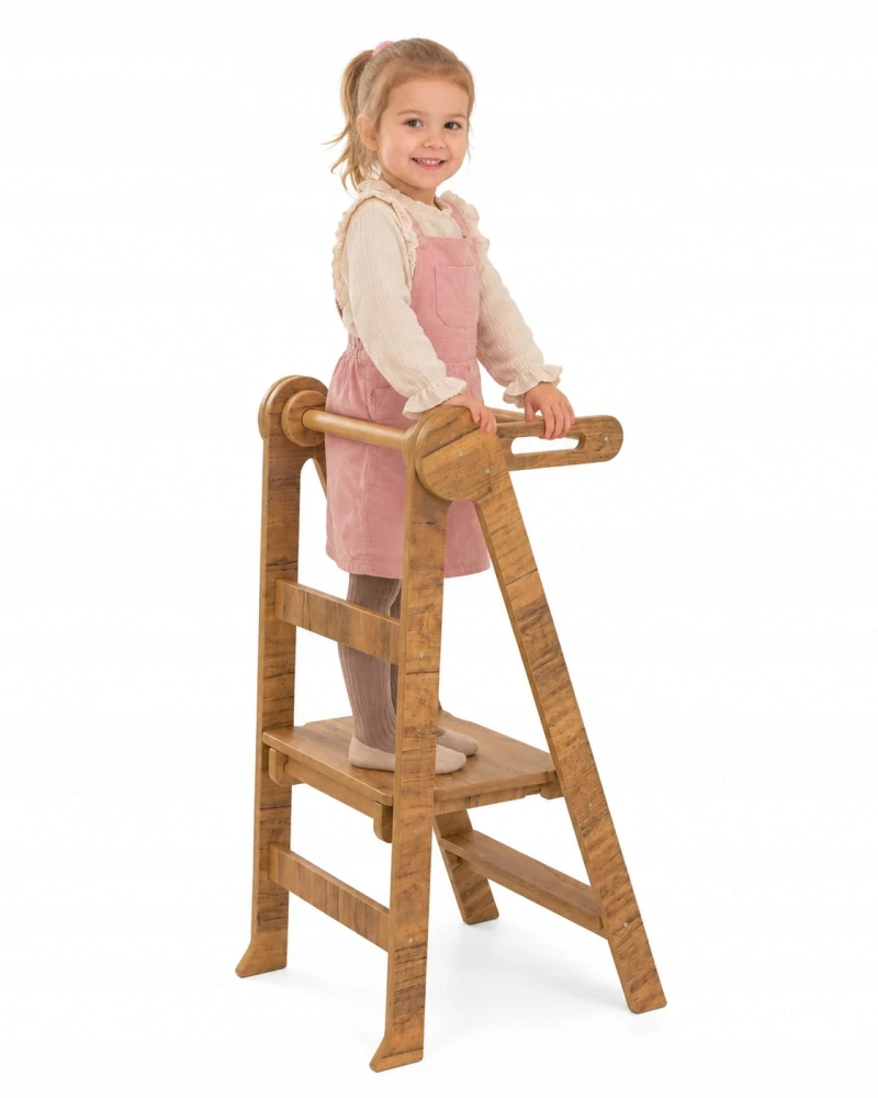 Montessori učicí věž skládací Basic - přírodní