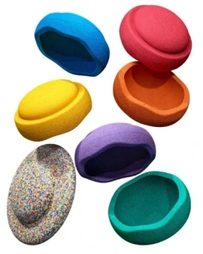 Sada balančních kamenů Stapelstein® + balanční deska Confetti 6+1 - mix barvy