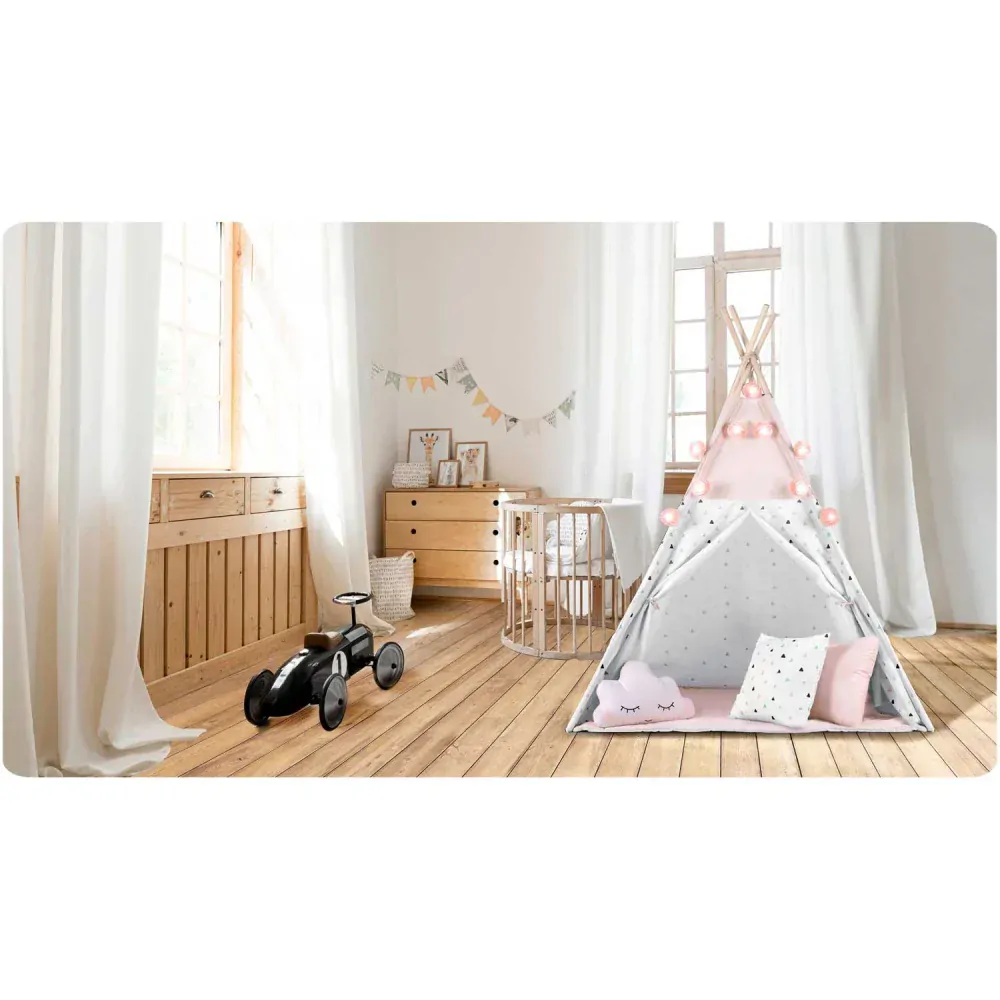 Teepee stan pro děti se světýlky - růžový