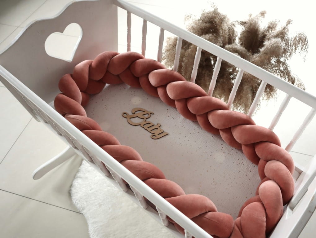 Mantinel pletený cop - cihlový samet