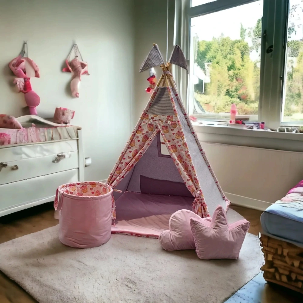 Dětský teepee stan - růžový