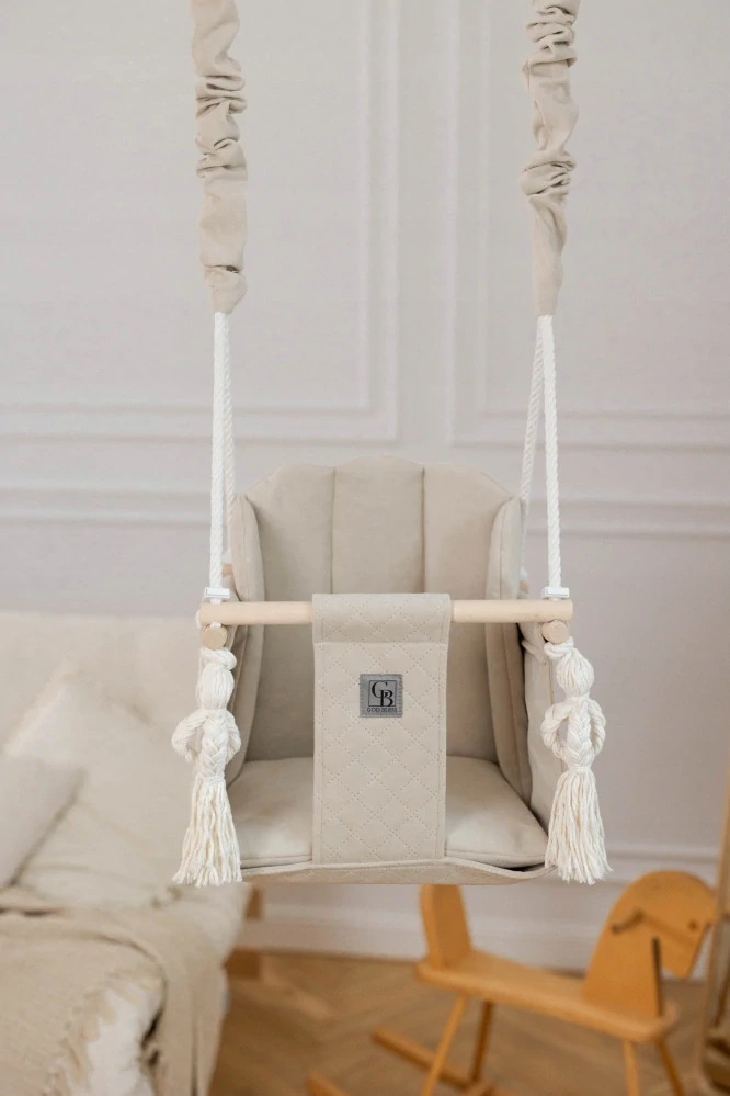 Dětská houpačka dětská SHELL - světle hnědá