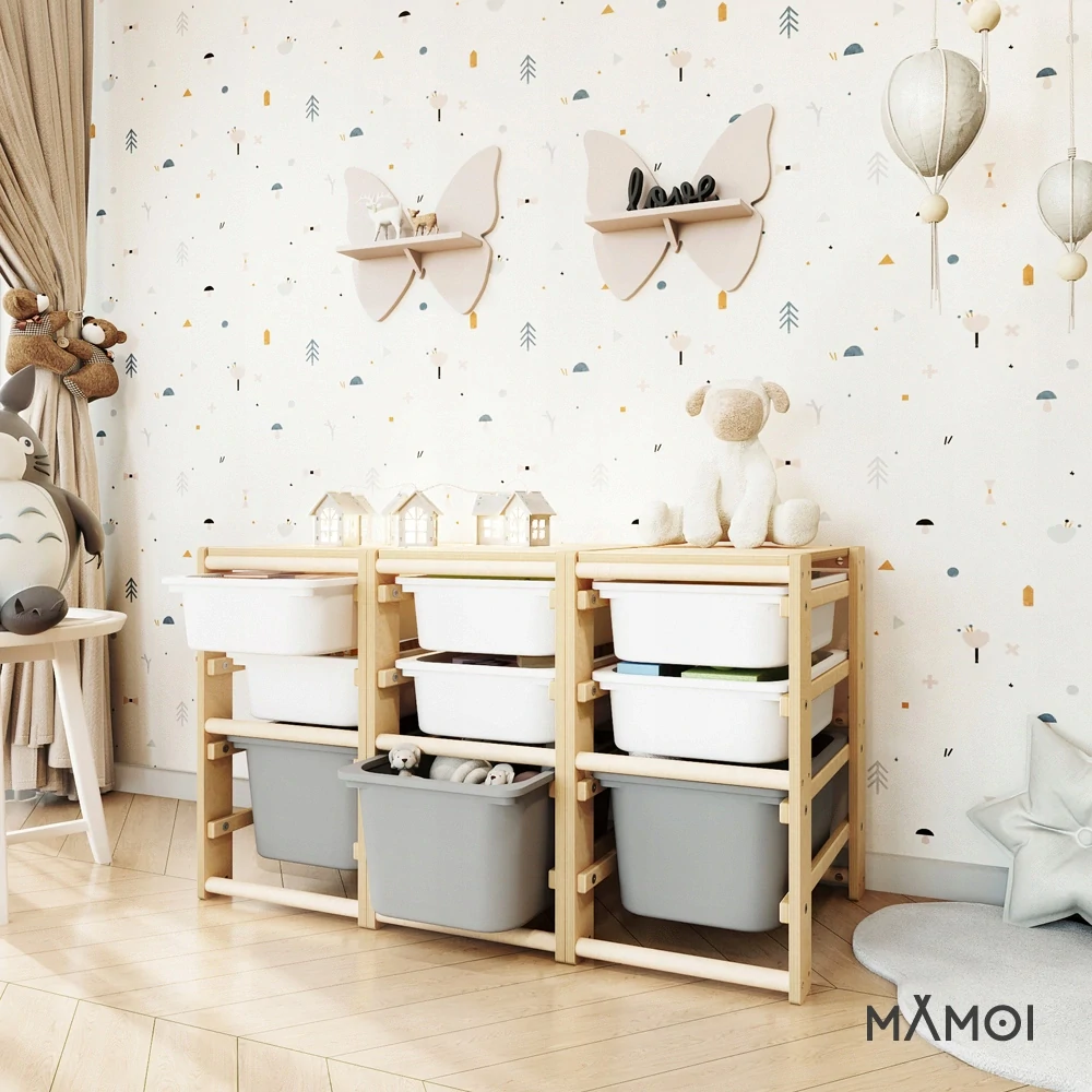 Montessori dřevěný regál MAMOI s policemi