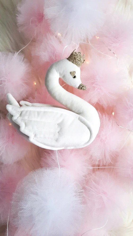 Sametová labut přívěšek - růžová