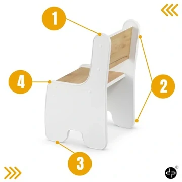 Dětský stůl se židličkou - bílý a dub