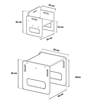 Dětský stůl a židlička - buk a bilá