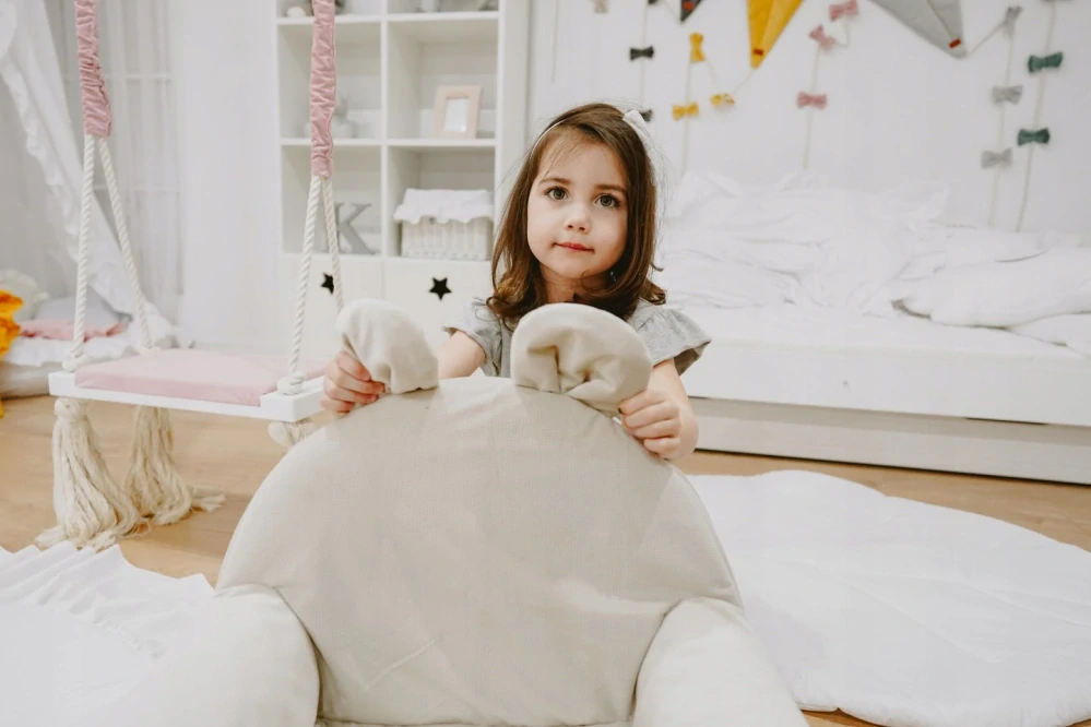 Dětské křesílko Bunny - velvet, růžová