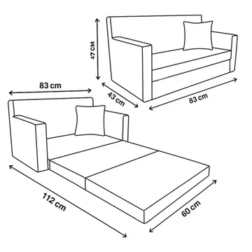 Dětská rozkládací pohovka Rosalia - beránek, zelená