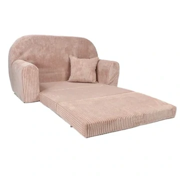 Dětská rozkládací pohovka Rosalio - manžestr, béžová