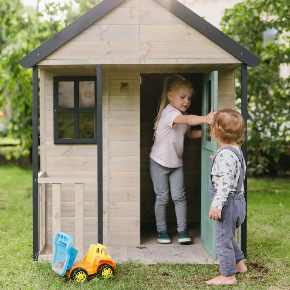 Dětský dřevěný zahradní domeček Cottage Shop - pastelově růžový