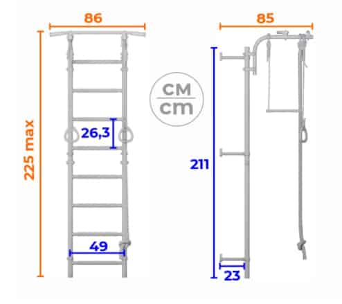 Žebřiny kovové set NEXT 1
