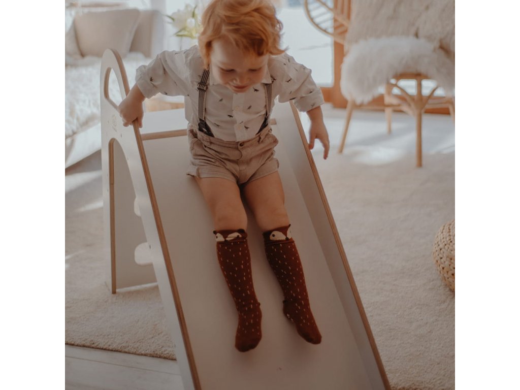 Dětská dřevěná skluzavka do interiéru Scandy: bílá