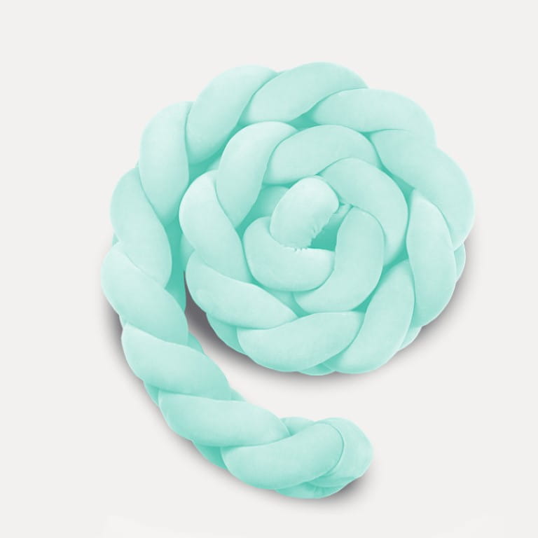 Mantinel pletený cop - mátový samet