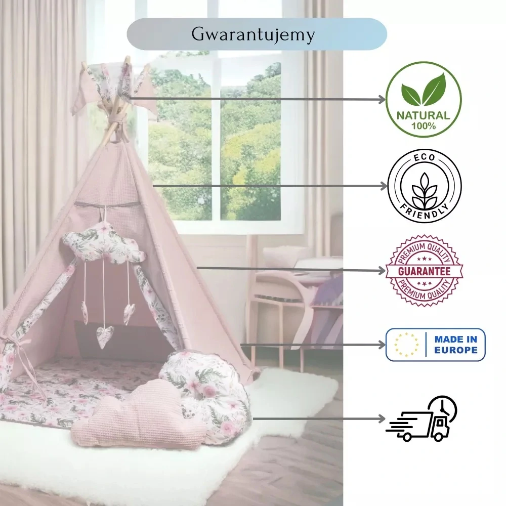 Dětský teepee stan - tyrkysový