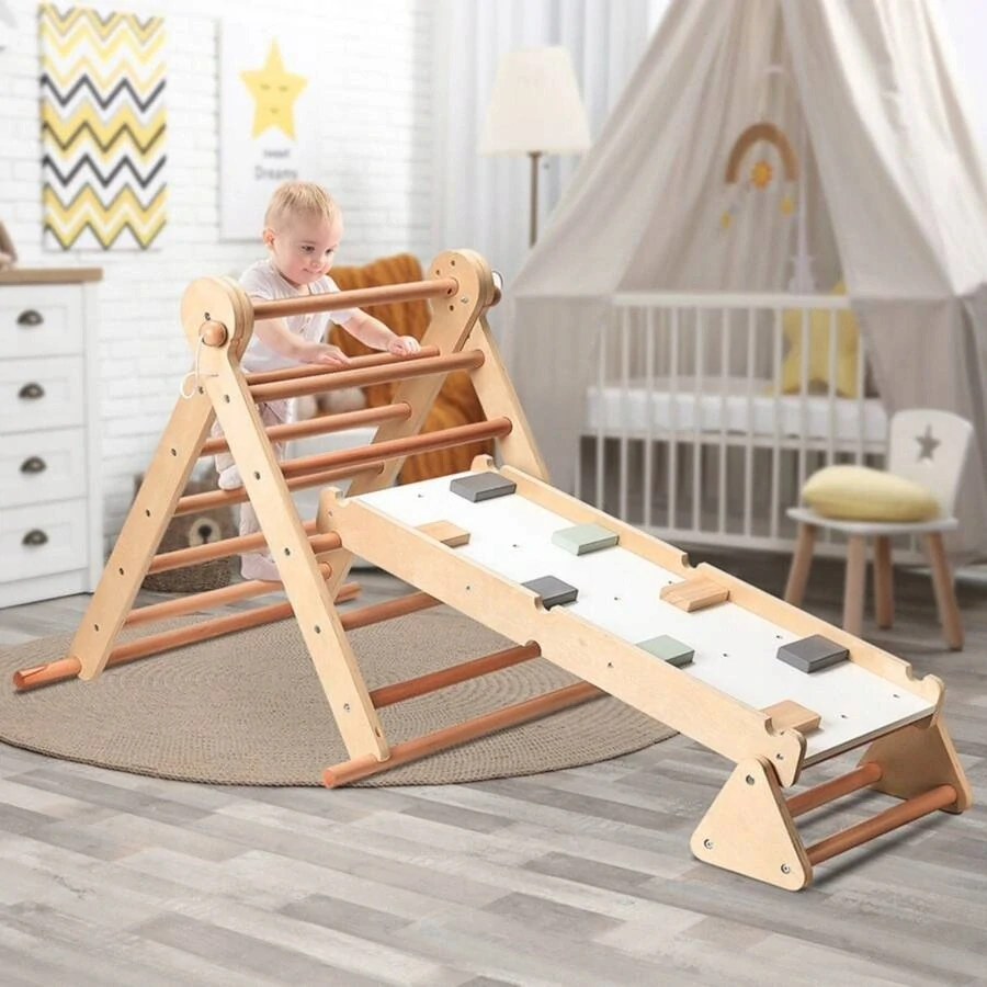 Montessori žebřík, trojúhelník prolézačka pro děti 3v1