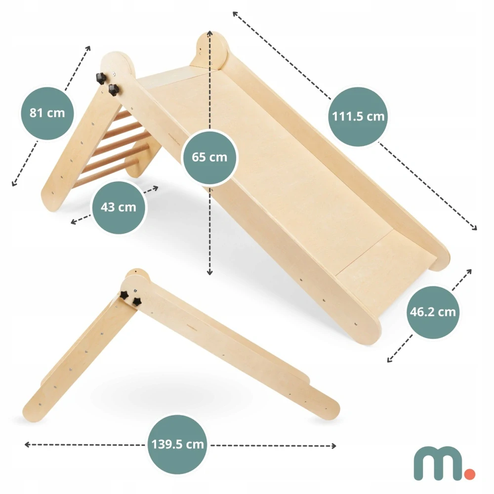 Dřevěná skluzavka s žebříkem pro děti