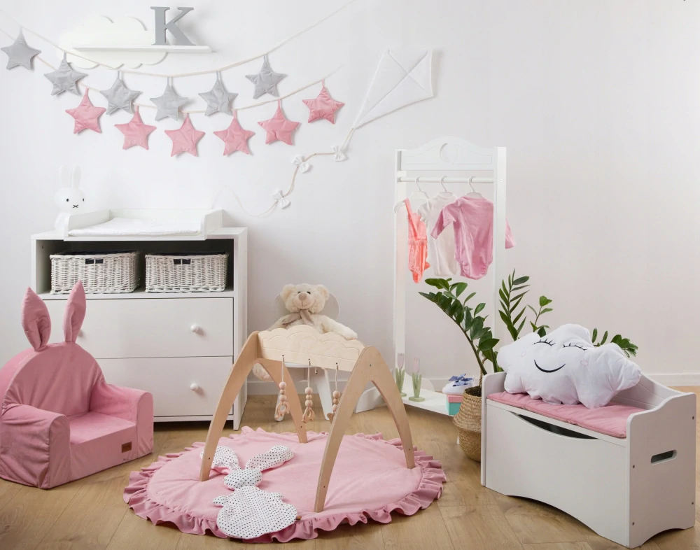 Dětské křesílko Bunny - velvet, růžová