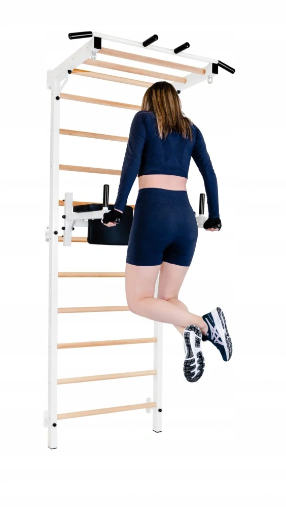 Gymnastický tréninkový žebřík HOME gym 3 v 1 - bílá