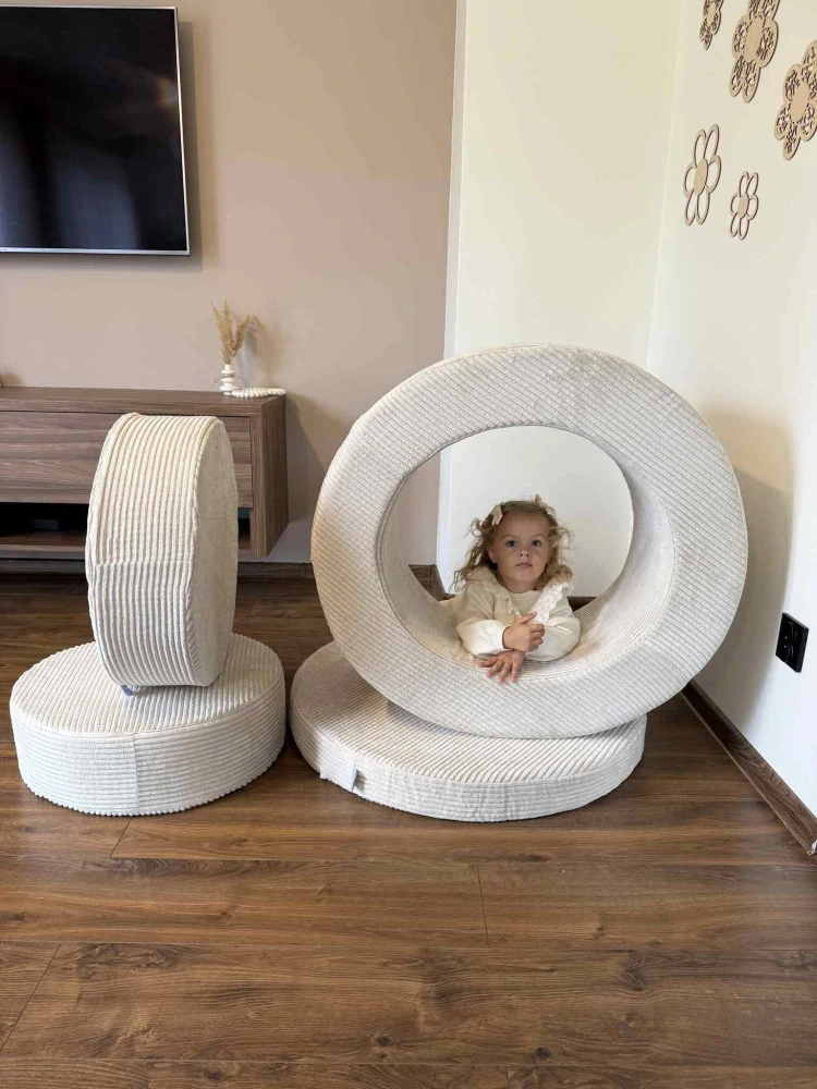 Modulární hrací puf Manšestr - modrá