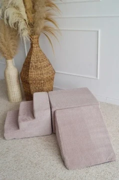 Pěnová hrací sestava 3 ks, manžestr - růžová