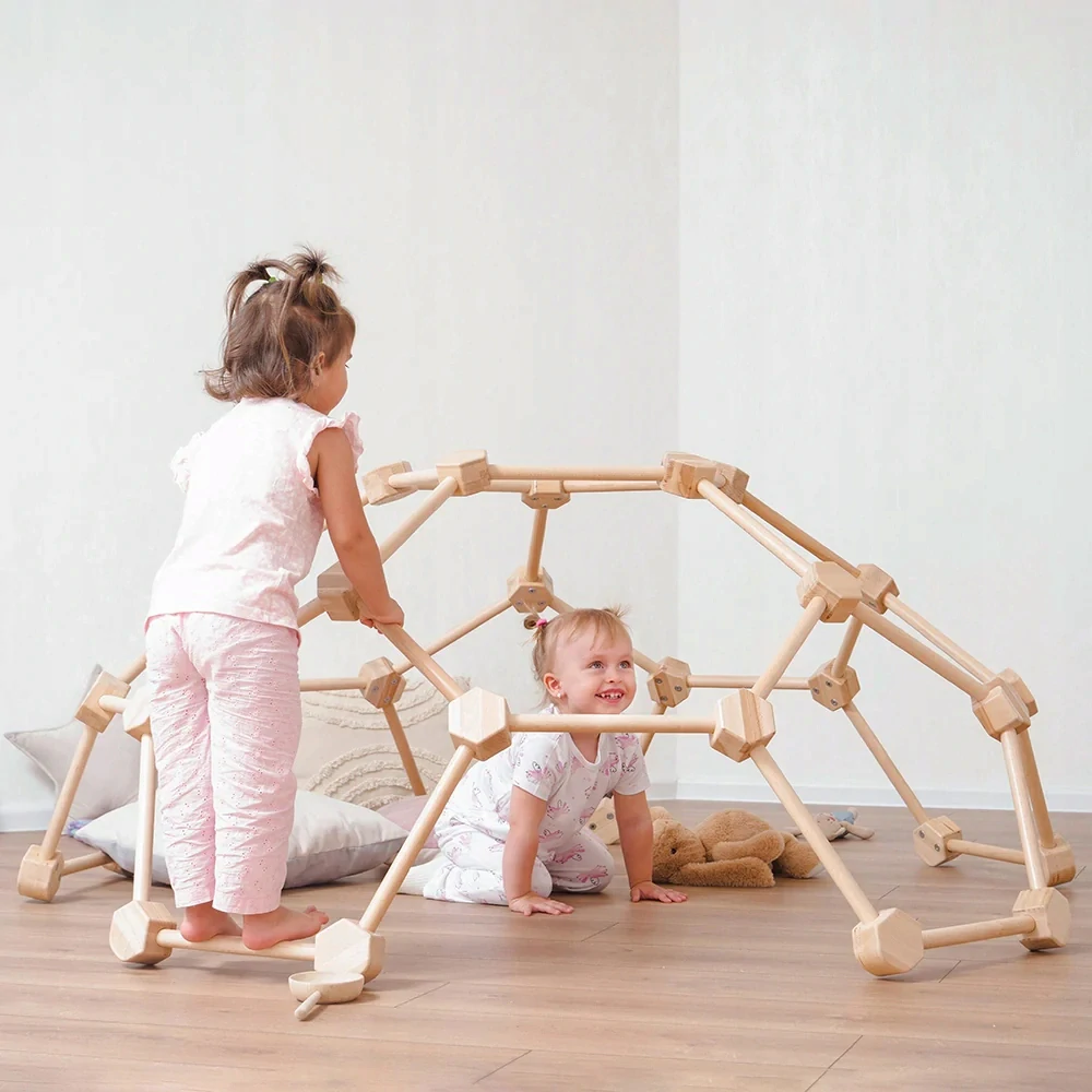 Lezecká dřevěná kopule L - indoor, barevná