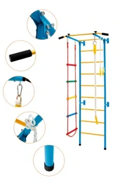 Žebřiny kovové set SMART - modro-žlutá