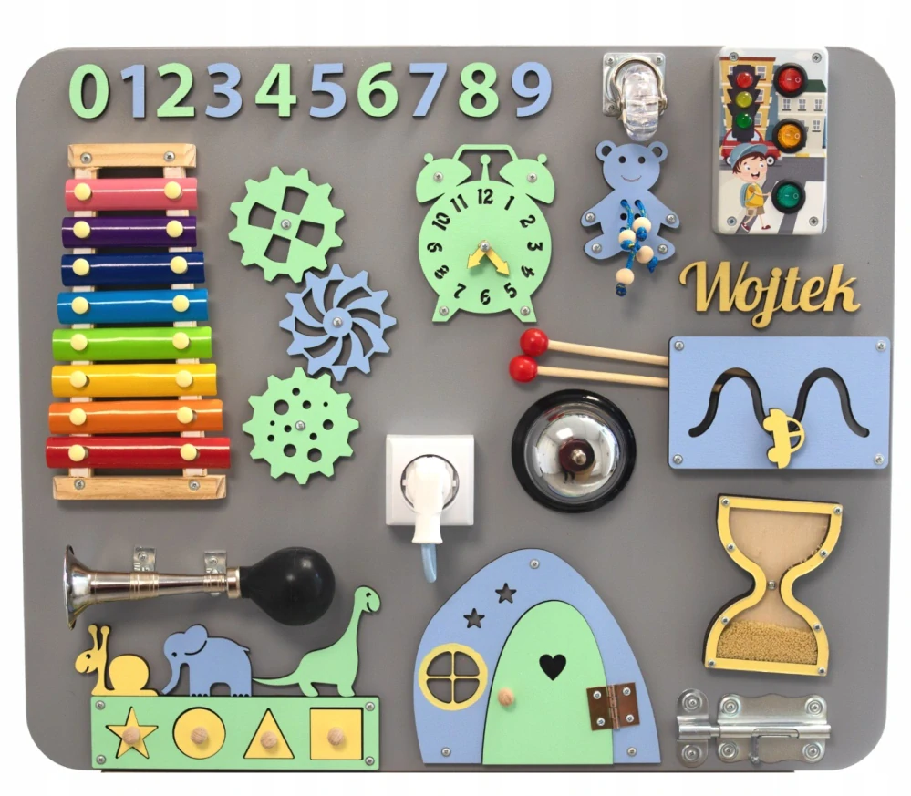 Montessori senzorická manipulační tabule Classic Plus 2
