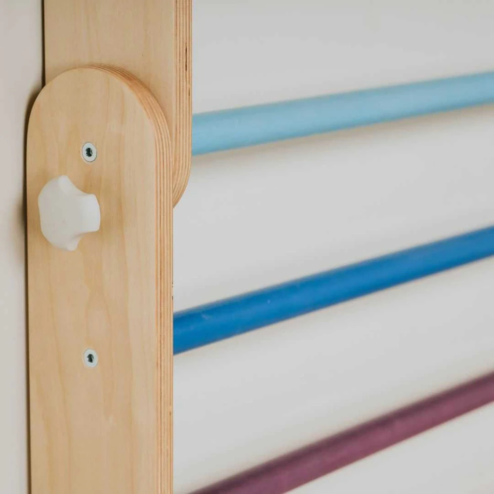 Žebřiny a trojúhelníková prolézačka a lezecká rampa 3v1, přírodní