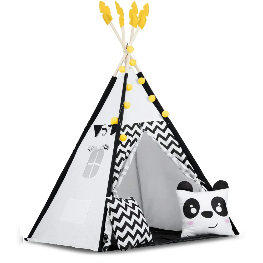 Teepee stan pro děti se světýlky - panda