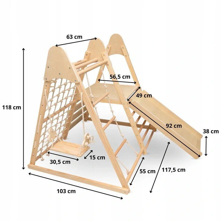 Dřevěné dětské domácí hřiště 5v1