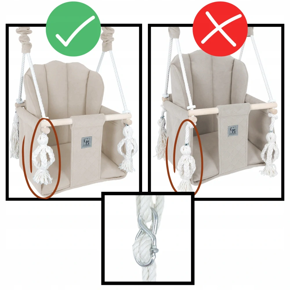 Dětská houpačka dětská SHELL - světle hnědá