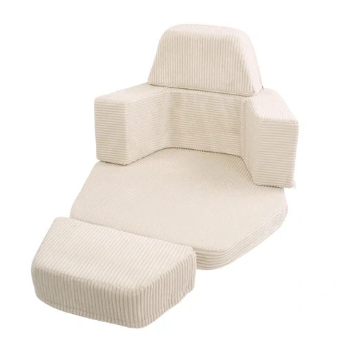 Dětská rozkládací pohovka - beránek, tmavě béžová