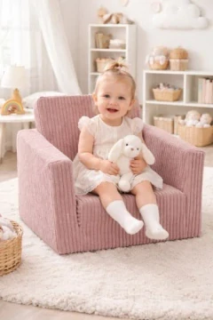 Dětské křesílko skládací Premium Manžestr - šedá 