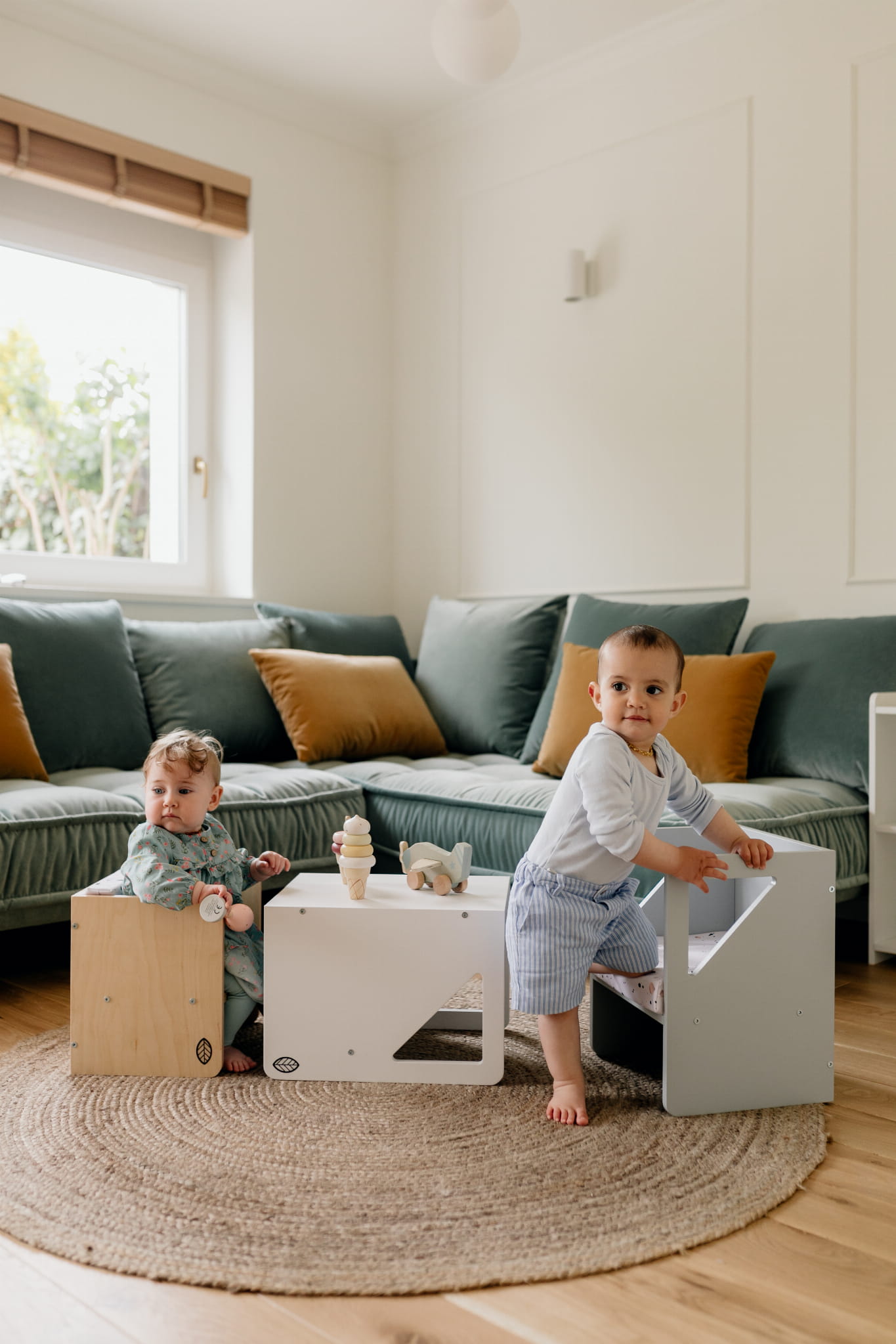 Maxi dřevěná dětská židle - mátová