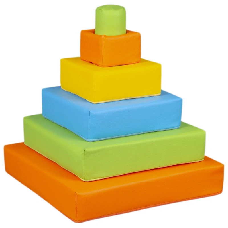 Stohovací bloky, 6 bloků, soft play, tvar pyramidy