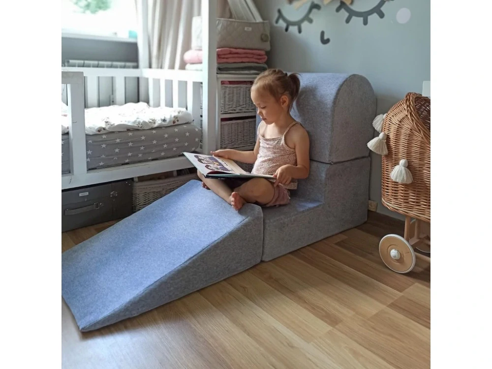 Pěnová hrací sada a domácí hřiště bez suchého bazénku: světle šedá