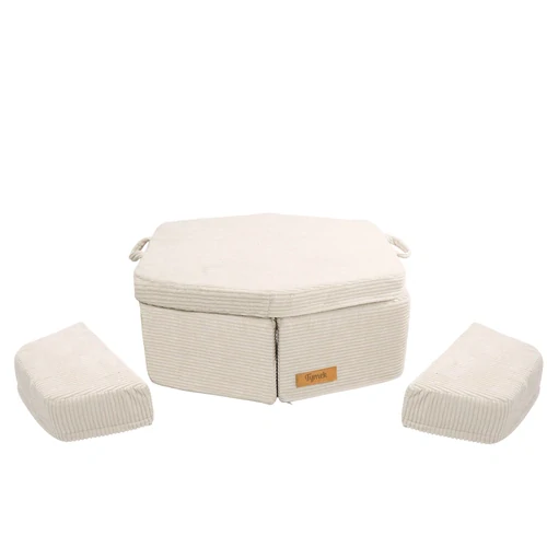 Dětská rozkládací pohovka - beránek, tmavě béžová