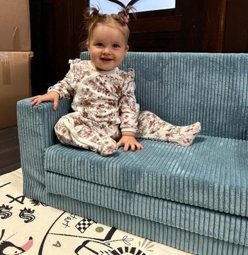 Dětská rozkládací pohovka Rosalia - beránek, zelená