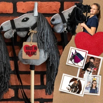 Hobby Horse Skippi A3 – bílý koník na tyči s ohlávkou a otěžemi