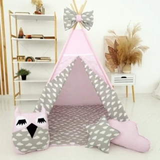 Stan teepee pro děti PINK CLOUD